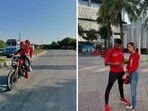 Deepinder Goyal and Grecia Munoz working as Zomato delivery agents. 