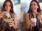 Screengrabs of the video Dua Lipa shared on TikTok.