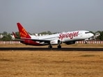 A SpiceJet passenger Boeing 737-800 aircraft