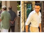 Aamir Khan and Imran Khan paid respects to Reena Dutta's father on the prayer meet.