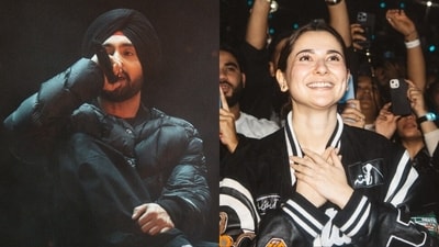 Diljit Dosanjh made Pakistani actor Hania Aamir’s day, got her to join him on stage during his London concert. Diljit Dosanjh made Pakistani actor Hania Aamir’s day, got her to join him on stage during his London concert.