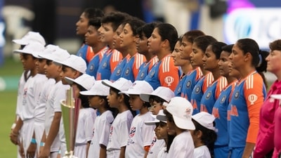Indian players stand for their national anthem ahead of the ICC Women's T20 World Cup 2024 match between India and New Zealand at Dubai International Stadium, United Arab Emirates (AP) Indian players stand for their national anthem ahead of the ICC Women's T20 World Cup 2024 match between India and New Zealand at Dubai International Stadium, United Arab Emirates (AP)