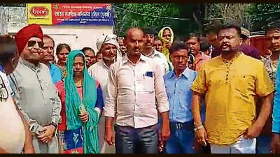 Family members of the victim staging a protest in Ludhiana on Saturday. (HT Photo) Family members of the victim staging a protest in Ludhiana on Saturday. (HT Photo)