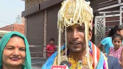 Sunil Kumar, a Kurukshetra resident, exercised his franchise before tying the knot. (PTI)