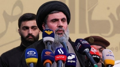 Senior Hezbollah official Hashem Safieddine speaks in Beirut's southern suburbs, Lebanon. (REUTERS file)