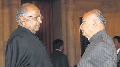 In the book, Sharad Pawar took a large share of Shinde’s affection. He looked up to Pawar in his early years. In the book, Sharad Pawar took a large share of Shinde’s affection. He looked up to Pawar in his early years.