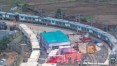 The much-anticipated Aqua line of Mumbai Metro connecting Aarey JVLR with Bandra Kurla Complex will be inaugurated by prime minister Narendra Modi on Saturday. (Photo by Satish Bate/ Hindustan Times) (Satish Bate/HT PHOTO) The much-anticipated Aqua line of Mumbai Metro connecting Aarey JVLR with Bandra Kurla Complex will be inaugurated by prime minister Narendra Modi on Saturday. (Photo by Satish Bate/ Hindustan Times) (Satish Bate/HT PHOTO)