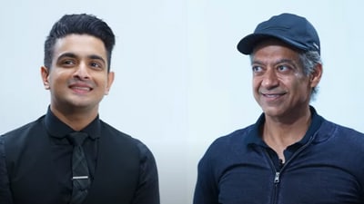 Ranveer Allahbadia, popular as BeerBiceps, in conversation with his podcast guest Indian-origin entrepreneur Naval Ravikant. (YouTube/@BeerBiceps) Ranveer Allahbadia, popular as BeerBiceps, in conversation with his podcast guest Indian-origin entrepreneur Naval Ravikant. (YouTube/@BeerBiceps)