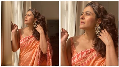 If you are in mood for something more classy, Kajol's silk saree can be the right choice. This one has a lovely border that brings a perfect modern touch to the traditional weave. If you are in mood for something more classy, Kajol's silk saree can be the right choice. This one has a lovely border that brings a perfect modern touch to the traditional weave. 