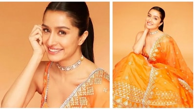 Why stop at Navratri? Orange can be your colour for the upcoming wedding season too. Take inspiration from Shraddha Kapoor's orange lehenga with gota work. Why stop at Navratri? Orange can be your colour for the upcoming wedding season too. Take inspiration from Shraddha Kapoor's orange lehenga with gota work.