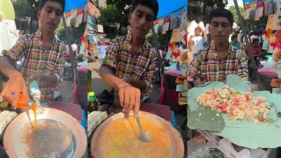 A street vendor in Kolkata cooked eggs in Fanta, going viral with 180 million views on social media. (Instagram/@foodandstreett)