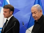 Israeli Prime Minister Benjamin Netanyahu (R) and French President Emmanuel Macron (L) Israeli Prime Minister Benjamin Netanyahu (R) and French President Emmanuel Macron (L)