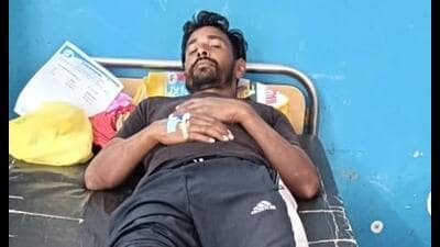 An injured undergoes treatment after the clash in Chak Hamad village in Ferozepur. An injured undergoes treatment after the clash in Chak Hamad village in Ferozepur.