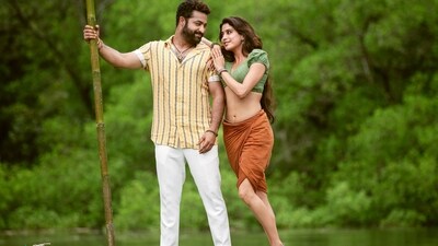 Jr NTR and Janhvi Kapoor in a still from Koratala Siva's Devara: Part 1. Jr NTR and Janhvi Kapoor in a still from Koratala Siva's Devara: Part 1.