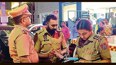Police at the spot at Model Town Extension in Ludhiana, (Gurpreet Singh/HT)