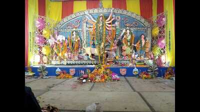 The Durga idol which was part of the celebrations at Victory XI last year. (Sourced)