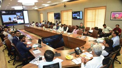 The meeting aimed to review the future urbanisation and developmental projects, which are crucial to prepare the land for the investors, who want to buy the land to set up their businesses in the close vicinity of Noida International airport. (HT Photo) The meeting aimed to review the future urbanisation and developmental projects, which are crucial to prepare the land for the investors, who want to buy the land to set up their businesses in the close vicinity of Noida International airport. (HT Photo)