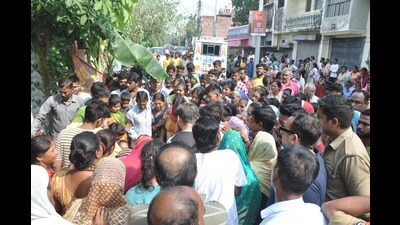 The site of the accident in Lucknow’s Mahanagar (Sourced) The site of the accident in Lucknow’s Mahanagar (Sourced)