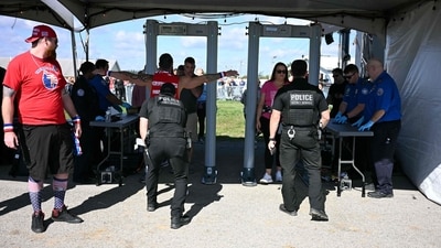 Attendees go through security ahead of former US President and Republican presidential candidate Donald Trump's campaign rally at the site of his first assassination attempt in Butler, Pennsylvania, on October 5, 2024, (Photo by Jim WATSON / AFP) (AFP) Attendees go through security ahead of former US President and Republican presidential candidate Donald Trump's campaign rally at the site of his first assassination attempt in Butler, Pennsylvania, on October 5, 2024, (Photo by Jim WATSON / AFP) (AFP)