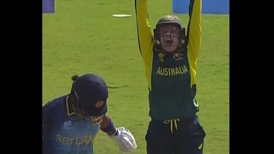 Alyssa Healy appeals for an lbw against Chamari Athapaththu (X/Star Sports) Alyssa Healy appeals for an lbw against Chamari Athapaththu (X/Star Sports)