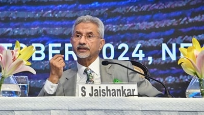 External Affairs Minister S Jaishankar addresses the 3rd Kautilya Economic Conclave, in New Delhi. (PTI) External Affairs Minister S Jaishankar addresses the 3rd Kautilya Economic Conclave, in New Delhi. (PTI)