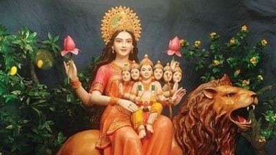 On the fifth day of the festival, Maa Skandamata is worshipped. (Pinterest) On the fifth day of the festival, Maa Skandamata is worshipped. (Pinterest)