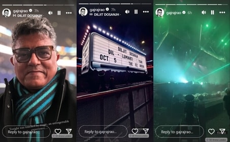 Gajraj posted a selfie from the concert venue. Gajraj posted a selfie from the concert venue.