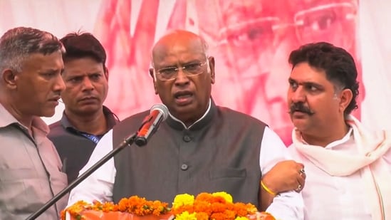 Kharge listed out three parameters— increasing household liabilities, failure of Make in India to push exports, and reduced fund allocations under MGNREGA— to counter the PM’s assertion. (PTI)
