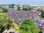 Chennai Air Show: A huge crowd of people thronged the Marina Beach in Chennai on Sunday to witness the Indian Air Force Airshow 2024, (ANI Photo)