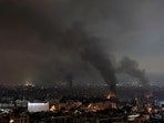 Flames and smoke rise from an Israeli airstrike in Dahiyeh, Beirut, Lebanon