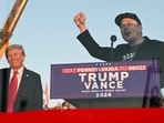 Tesla CEO Elon Musk (R) speaks on stage as he joins former US President and Republican presidential candidate Donald Trump during a campaign rally at site of his first assassination attempt in Butler, Pennsylvania on October 5, 2024. (Photo by Jim WATSON / AFP) Tesla CEO Elon Musk (R) speaks on stage as he joins former US President and Republican presidential candidate Donald Trump during a campaign rally at site of his first assassination attempt in Butler, Pennsylvania on October 5, 2024. (Photo by Jim WATSON / AFP)