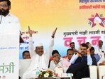 The event was attended by chief minister Ekanth Shinde and his two deputies, Devendra Fadnavis and Ajit Pawar The event was attended by chief minister Ekanth Shinde and his two deputies, Devendra Fadnavis and Ajit Pawar