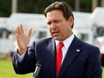 Florida Gov. Ron DeSantis gestures during a news conference, Wednesday, Sept. 25, 2024, at the Tampa Electric Company offices in Tampa, Fla., as Tropical Storm Helene, expected to become a hurricane, moves north along Mexico’s coast toward the U.S.(AP Photo/Chris O'Meara) Florida Gov. Ron DeSantis gestures during a news conference, Wednesday, Sept. 25, 2024, at the Tampa Electric Company offices in Tampa, Fla., as Tropical Storm Helene, expected to become a hurricane, moves north along Mexico’s coast toward the U.S.(AP Photo/Chris O'Meara)