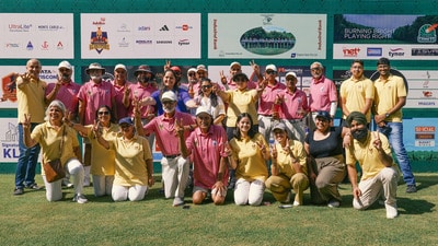 Chandigarh Gladiators team in a jubilant mood after beating Green Gators in the pre-quarters during Chandigarh Golf League being held at the Chandigarh Golf Club on Sunday. (HT Photo) Chandigarh Gladiators team in a jubilant mood after beating Green Gators in the pre-quarters during Chandigarh Golf League being held at the Chandigarh Golf Club on Sunday. (HT Photo)