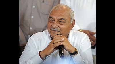 Former Haryana Chief Minister and Congress leader Bhupinder Singh Hooda during a press conference after exit poll, in New Delhi on Monday. (ANI) Former Haryana Chief Minister and Congress leader Bhupinder Singh Hooda during a press conference after exit poll, in New Delhi on Monday. (ANI)