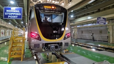 The Bengaluru metro's 18.82-kilometre Yellow Line will feature 16 elevated stations built at the cost of ₹5,745-crore. The Bengaluru metro's 18.82-kilometre Yellow Line will feature 16 elevated stations built at the cost of ₹5,745-crore.