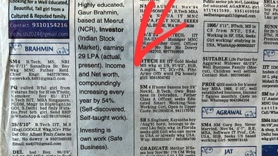 A matrimonial ad is going viral for its strange claims. (X/@kumarsamit) A matrimonial ad is going viral for its strange claims. (X/@kumarsamit)