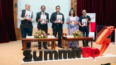 In the picture (L-R) Prof. Rishikesha T. Krishnan, Prof. Thillai Rajan A., Amitabh Kant, Prof. Srivardhini K. Jha, and Anand Sri Ganesh. In the picture (L-R) Prof. Rishikesha T. Krishnan, Prof. Thillai Rajan A., Amitabh Kant, Prof. Srivardhini K. Jha, and Anand Sri Ganesh.