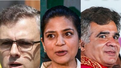 Omar Abdullah, PDP's Iltija Mufti and BJP's Ravinder Raina Omar Abdullah, PDP's Iltija Mufti and BJP's Ravinder Raina