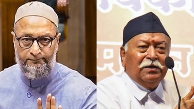 AIMIM chief Asaduddin Owaisi and RSS chief Mohan Bhagwat AIMIM chief Asaduddin Owaisi and RSS chief Mohan Bhagwat