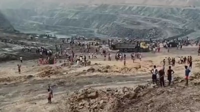 A blast at Bhadulia Block coal mine claims several lives in Birbhum district of West Bengal on Monday. (PTI)