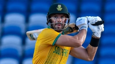 Aiden Markram scored 106 off just 54 deliveries during a group match of 2023 World Cup against Sri Lanka. (AFP Photo) Aiden Markram scored 106 off just 54 deliveries during a group match of 2023 World Cup against Sri Lanka. (AFP Photo)