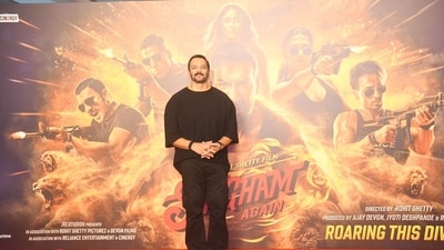 Director Rohit Shetty at the launch event. This is his fourth film in the franchise. Director Rohit Shetty at the launch event. This is his fourth film in the franchise.