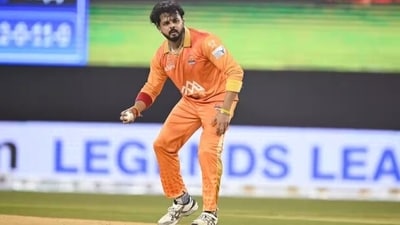 S Sreesanth in the Legends League Cricket tournament. (X) S Sreesanth in the Legends League Cricket tournament. (X)