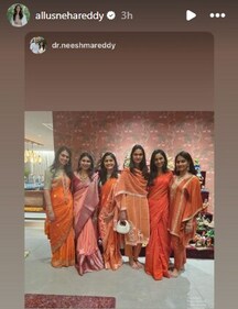 A screengrab of Allu Sneha Reddy's Instagram stories. A screengrab of Allu Sneha Reddy's Instagram stories.