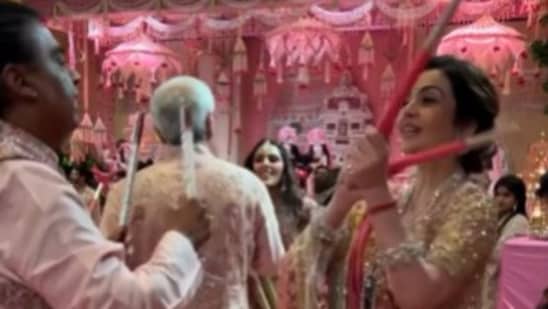 Old video of Ambani family dancing garba at grand Navratri celebration resurfaced online. (Instagram/ambani_update)