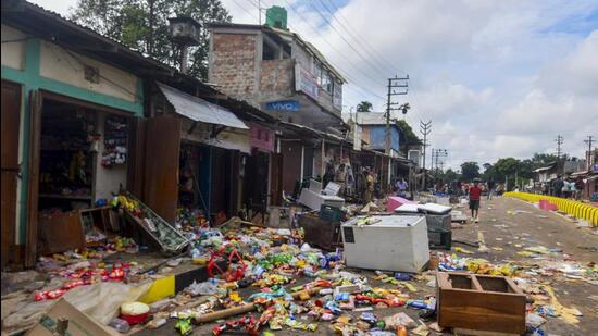 The clashes between two communities at Kadamtala in the North Tripura district escalated after several shops were allegedly vandalised and commodities were set ablaze on Sunday night. (PTI)