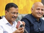 Former Delhi CM and AAP national convener Arvind Kejriwal during a meeting with AAP municipal councillors in New Delhi on Tuesday. (PTI PHOTO)