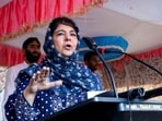 Peoples Democratic Party (PDP) President Mehbooba Mufti addresses during an election rally ahead of Jammu and Kashmir Assembly elections, at Lalpora village of Tangmarg in north Kashmir, Friday, Sept. 27, 2024. 
