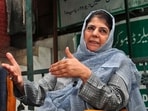 Srinagar: Peoples Democratic Party (PDP) President Mehbooba Mufti addresses a press conference in Jammu and Kashmir.